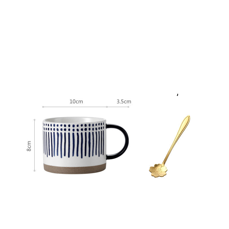 Japanese-style Large-capacity Breakfast Hand-painted Stoneware Mug