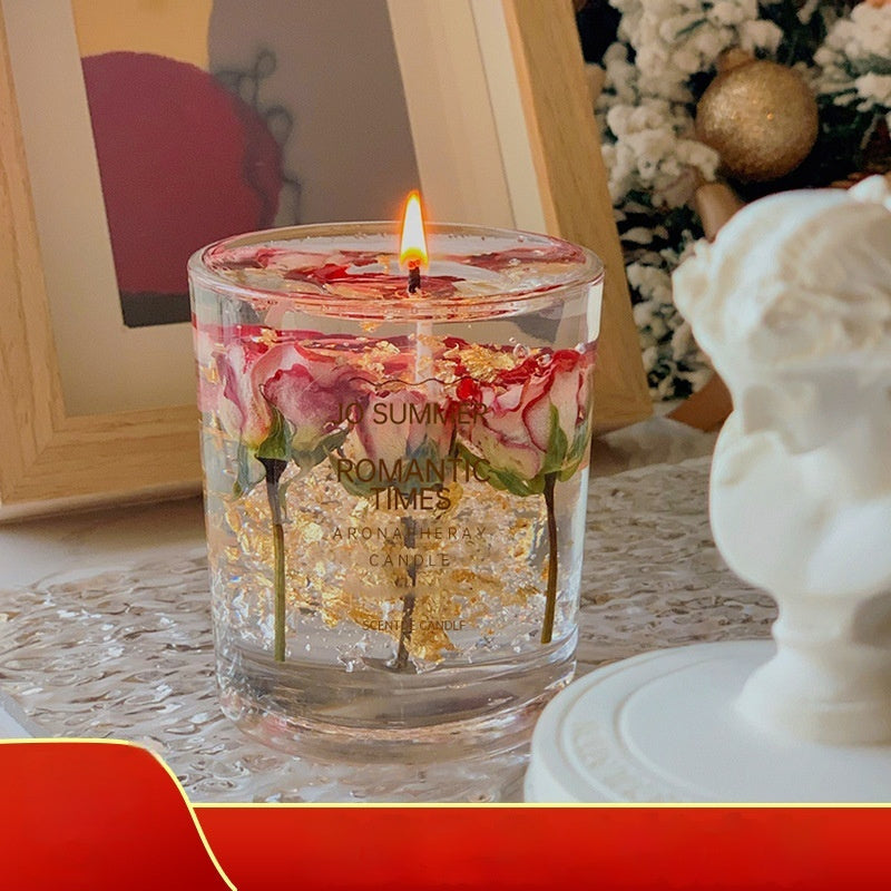 Real Flower Jelly Aromatherapy Candle Essential Oil Incense Gift Box