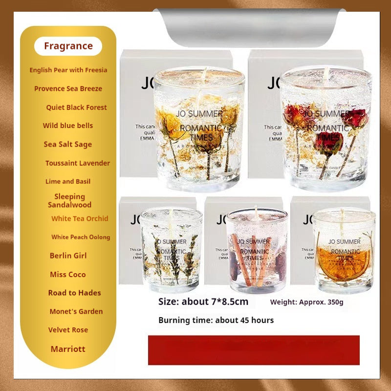 Real Flower Jelly Aromatherapy Candle Essential Oil Incense Gift Box