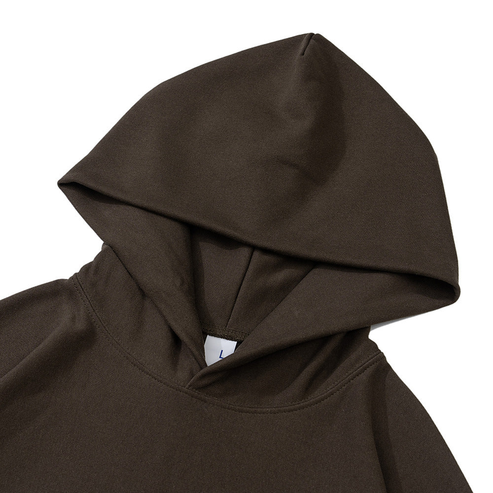 Men's Casual Sports Pullover Embroidered Rose Red Hooded Sweater