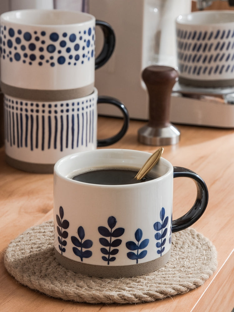 Japanese-style Large-capacity Breakfast Hand-painted Stoneware Mug
