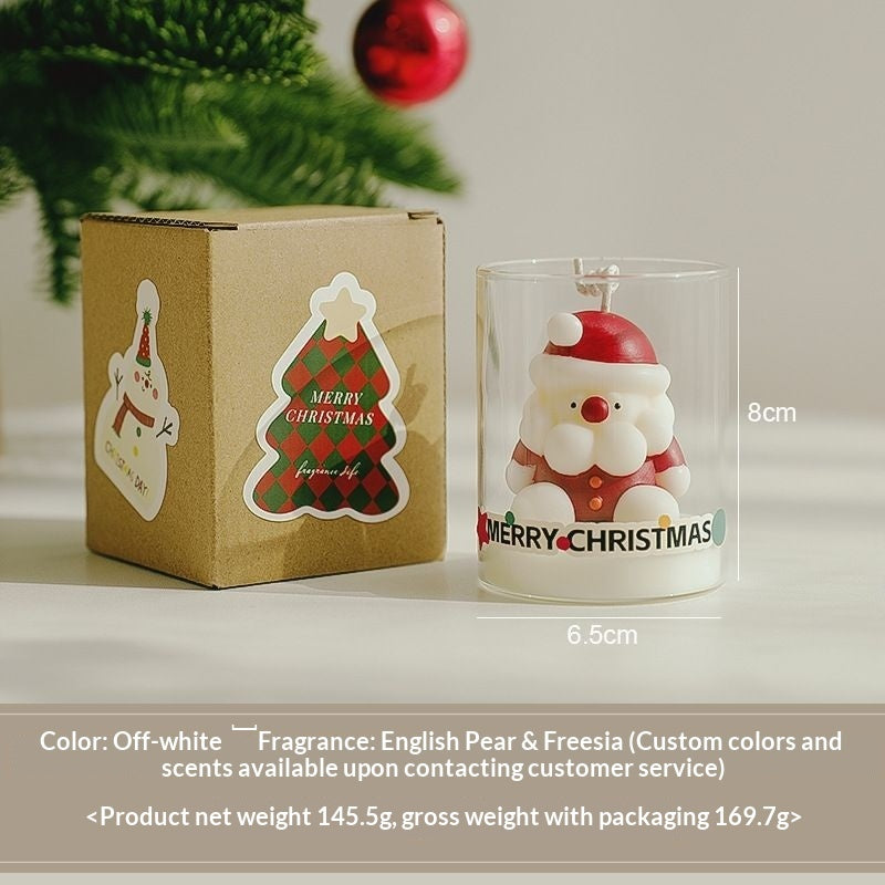 Santa Claus-themed Glass Holders Soy Wax Candles